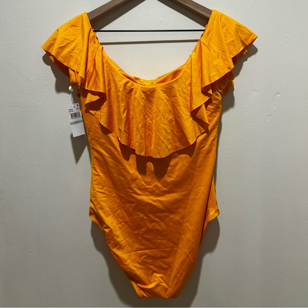 NWT Trina Turk Standard Monaco Ruffle Bandeau Off Shoulder One Piece Swimsuit - Picture 2 of 6
